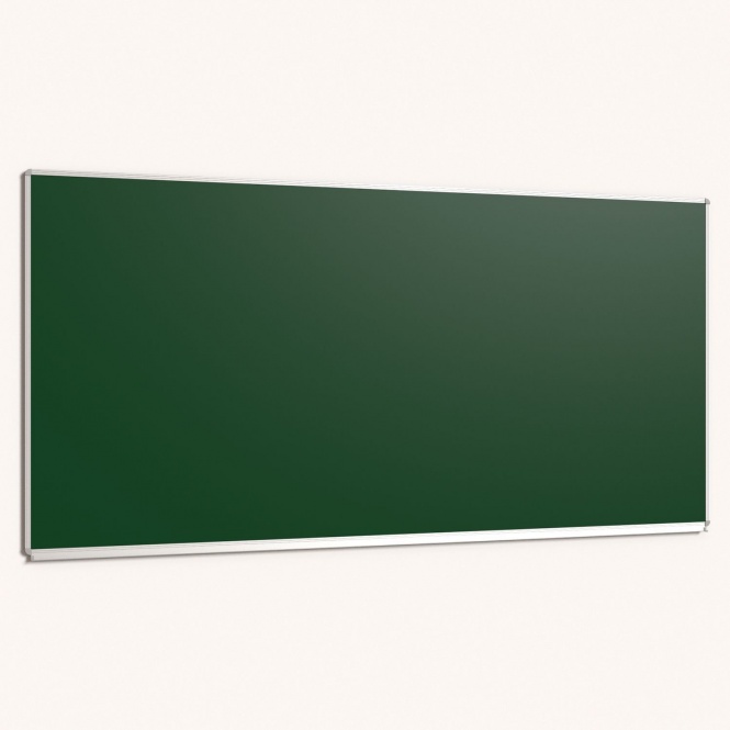 Wandtafel Stahlemaille grün, 250x120 cm, mit durchgehender Ablage, 